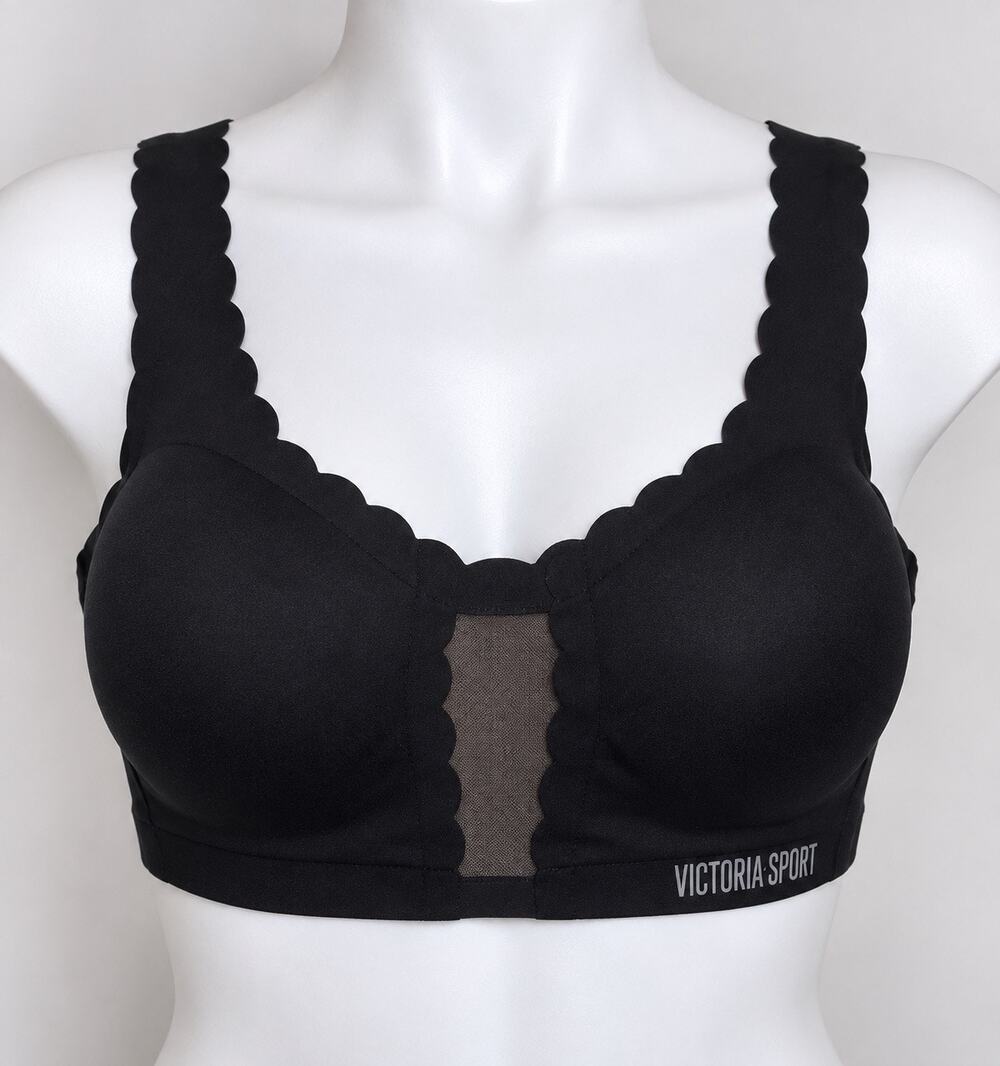 Victoria’s Secret Sport Black Scalloped Cutout Sports Bra 32B